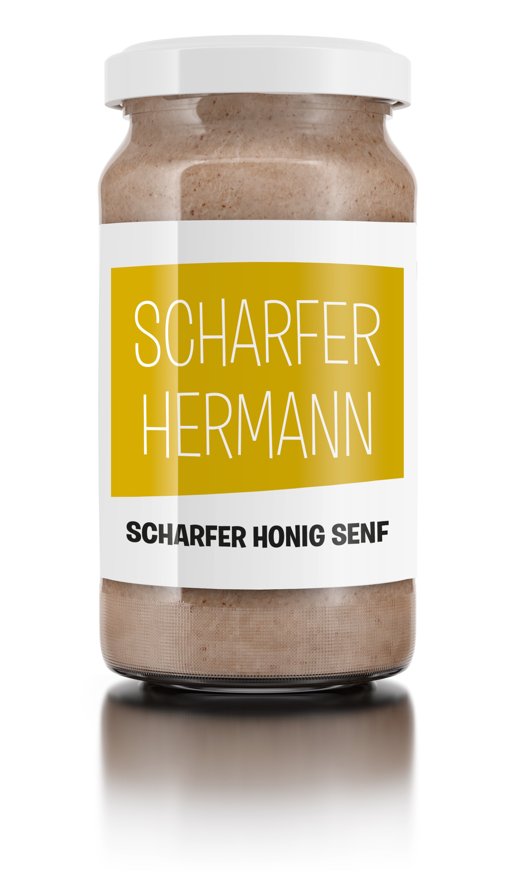 Grosses_Glas_scharfer_Hermann Scharfer Hermann - klein-körniger Senf mit Honig und scharfer Senfsaat