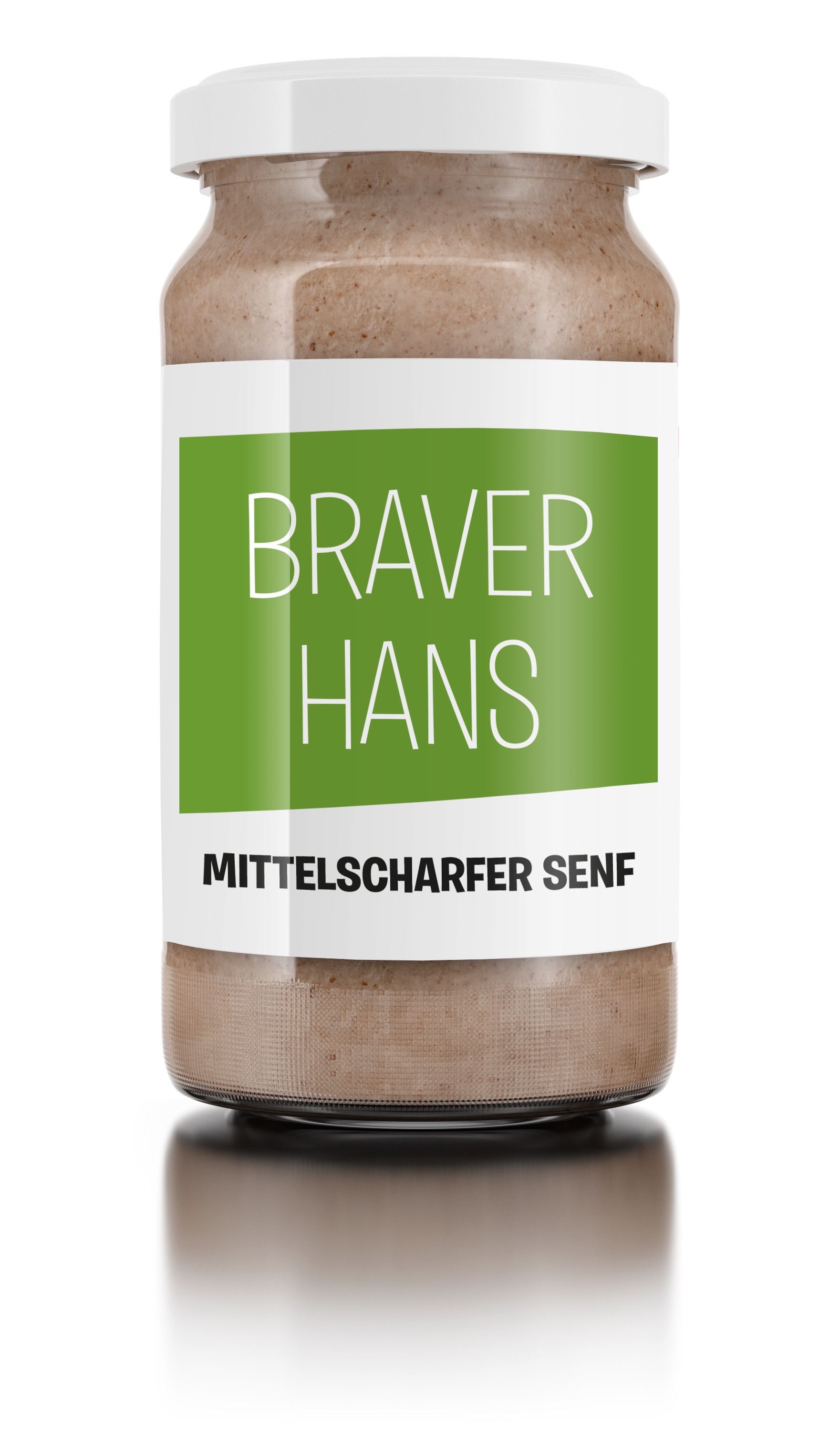 Grosses_Glas_braver_Hans Braver Hans - mittelscharfer Senf - für Diabetiker geeignet