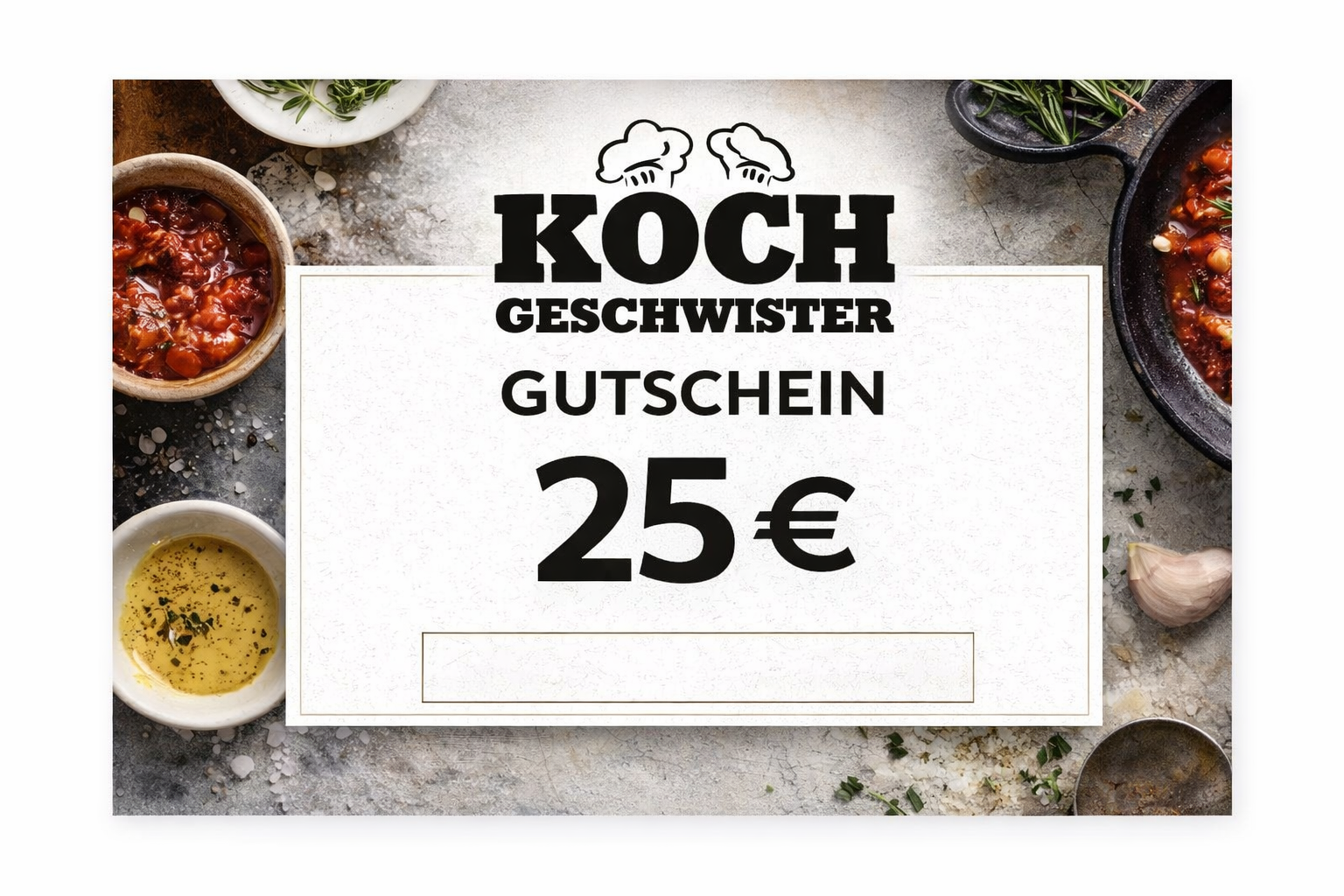 Kochgeschwister Gutschein 25