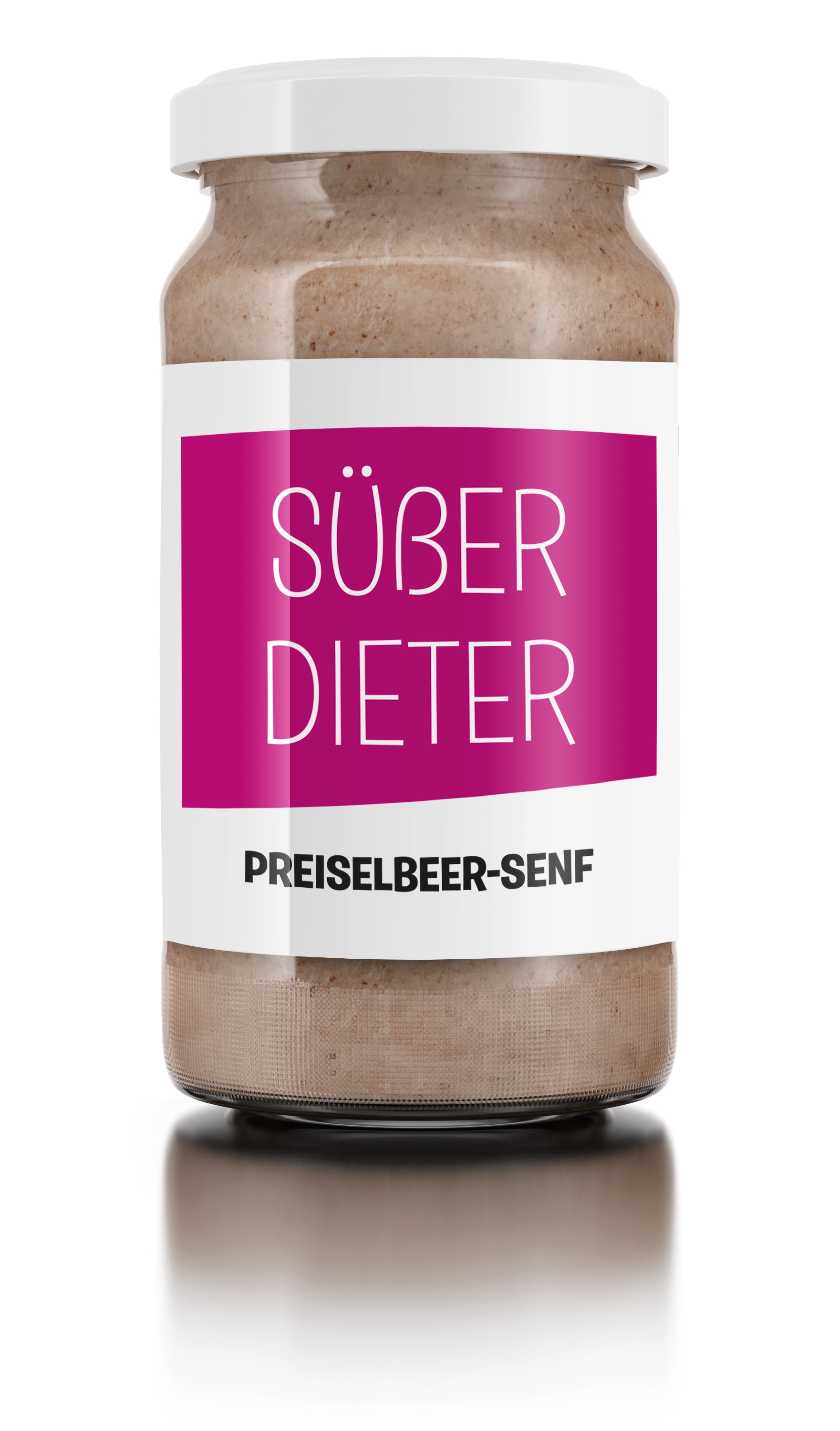 Grosses_Glas_suesser_Dieter Preiselbeer-Senf, mit Honig verfeinert, perfekt zu Räucherfisch und Käse.