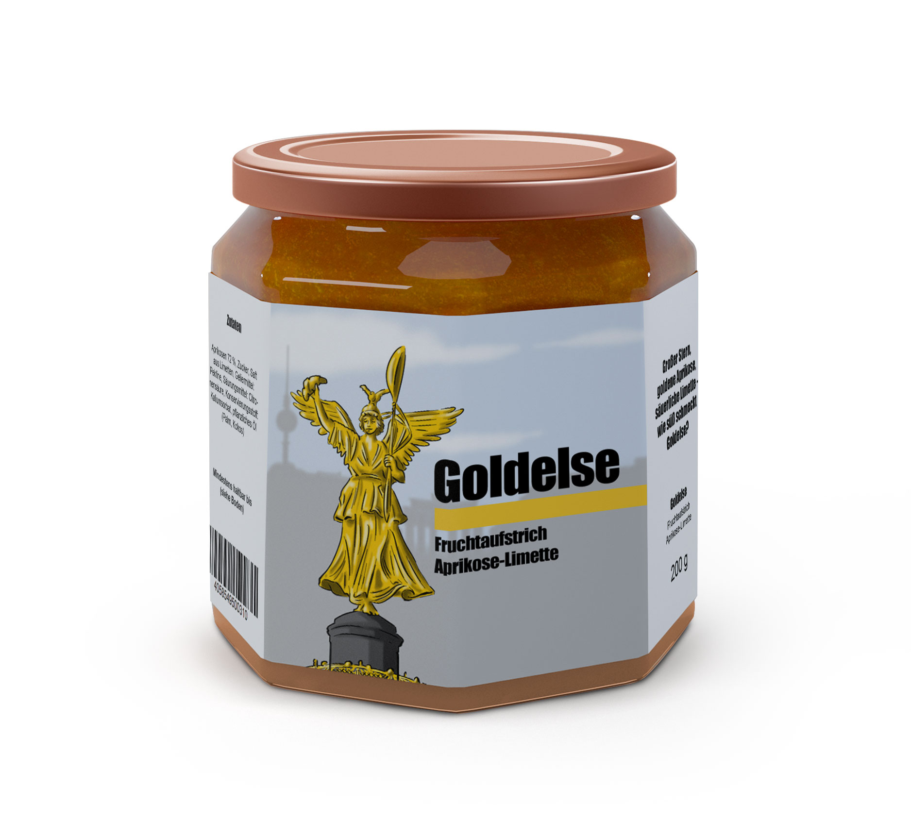 Goldelse – Fruchtaufstrich mit 72 % Aprikosen und Limette im 200-g-Glas