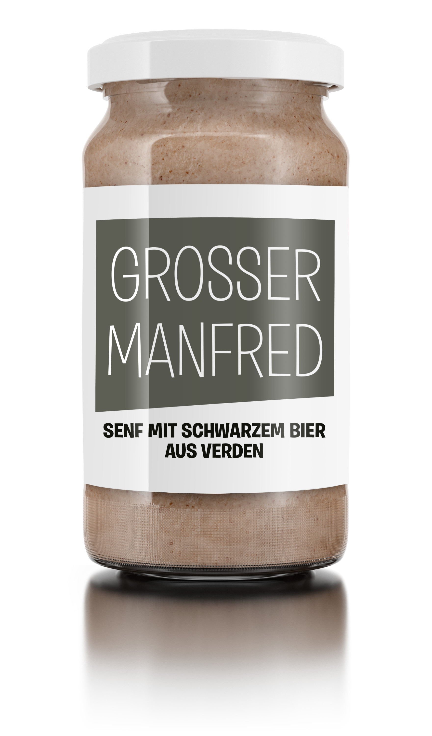 Großer Manfred - Senf mit schwarzem Stout aus Verden / Schwarzbiersenf