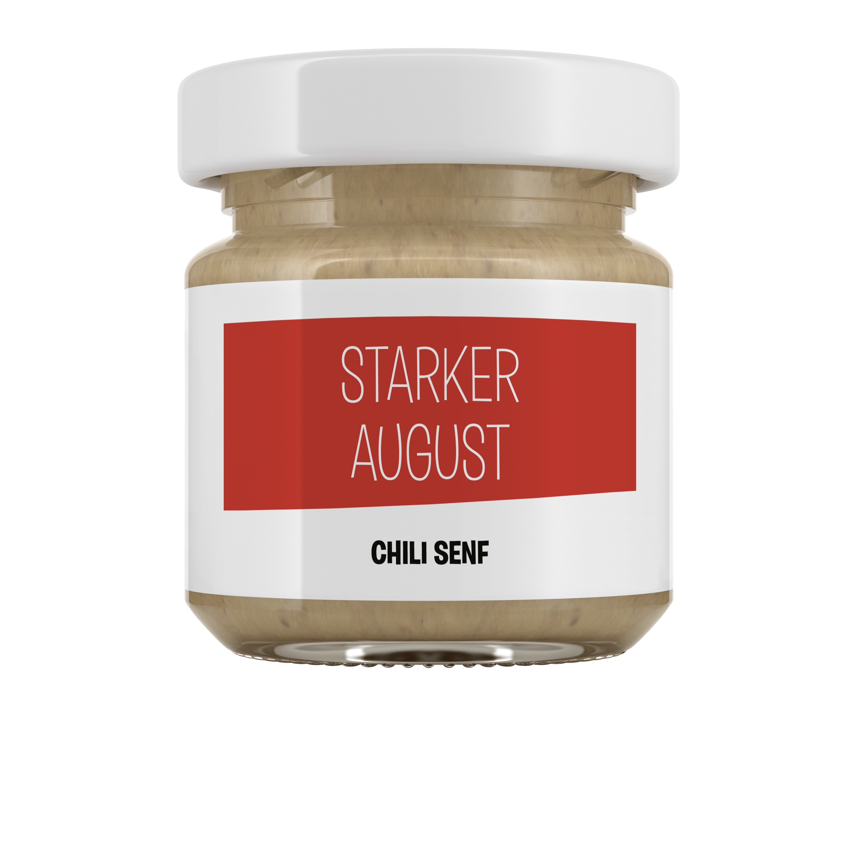 Starker August – scharfer Chili-Senf ohne Zuckerzusatz im 45-ml-Glas