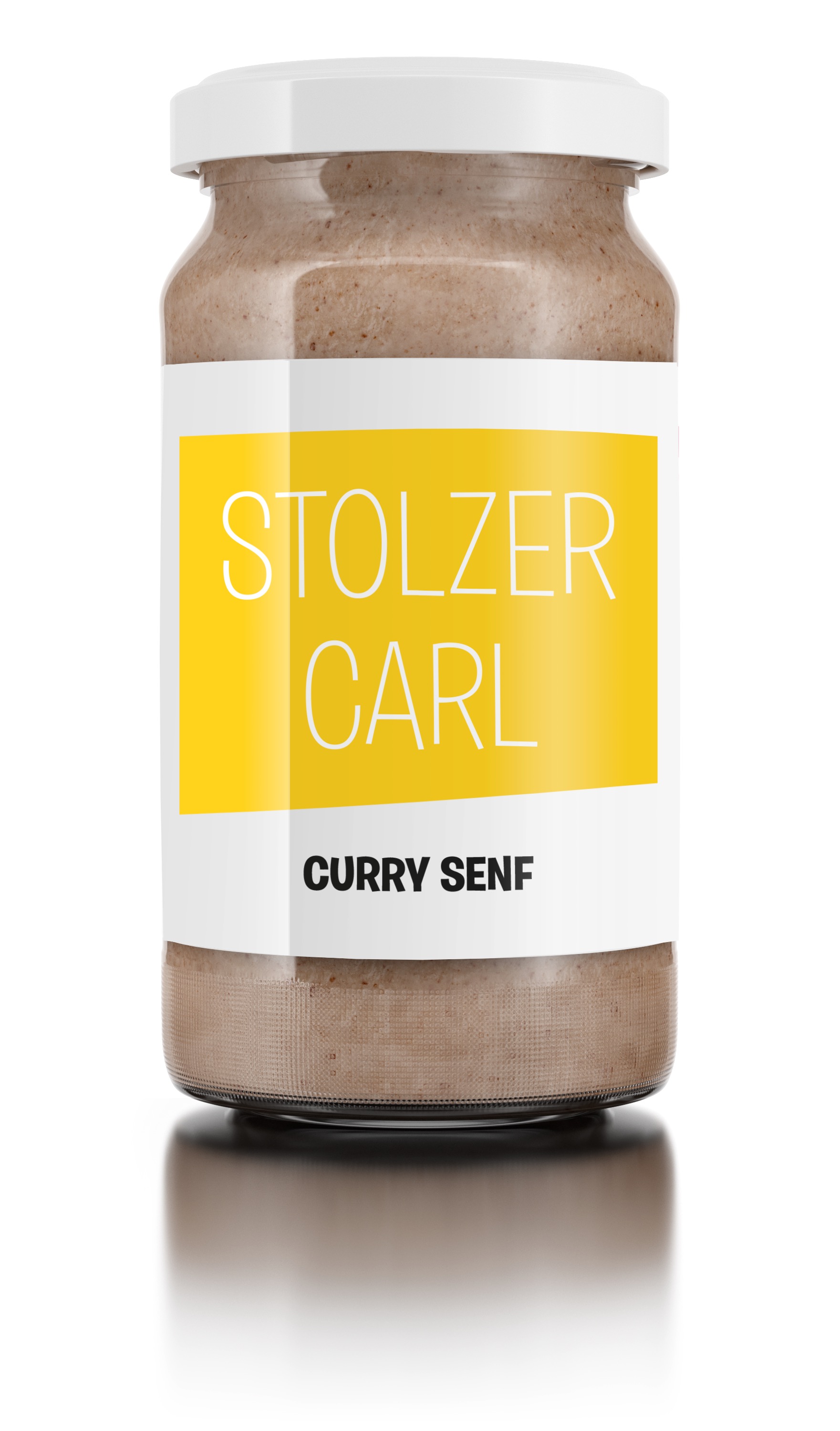 Stolzer Carl – mittelscharfer Curry-Senf ohne Zuckerzusatz im 185-ml-Glas